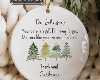 Doctor Ornament Personalized Thank You Doctor Gift Custom Doctor Appreciation Ornament Medical Doctor Christmas Ornament for Doctor