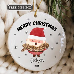 Ball Python Ornament Personalized Snake Christmas Ornament 2025 Cute Snake Ornament Snake Lover Gift Santa Snake Xmas Ornament