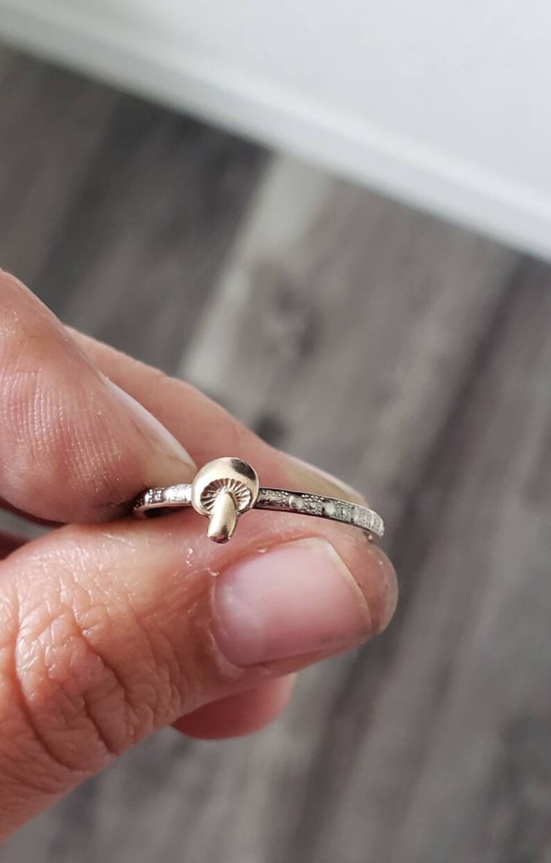 Mushroom Ring fairy ring cute stackable ring mushroom Etsy