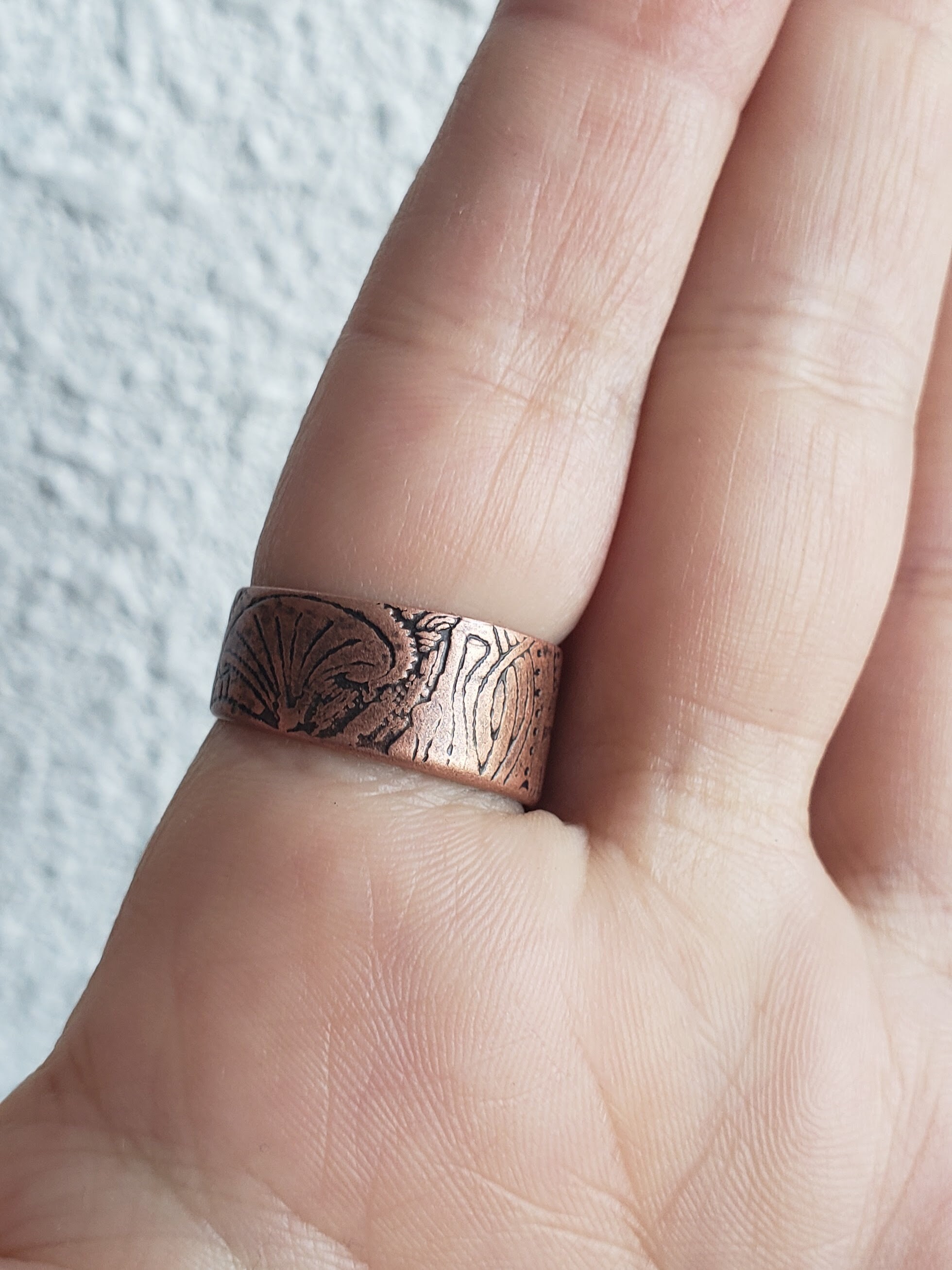 Mushroom Ring Fairy Ring Adjustable Copper Ring Cute Etsy