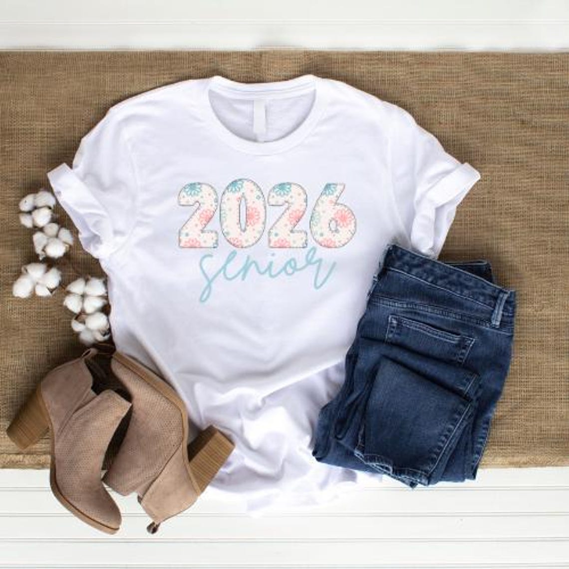 Class of 2026 Senior DTF Transfer | Floral Graduation Heat Press Design ...