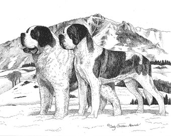 Saint Bernard print, "Pride of the Alps", signed and numbered edition