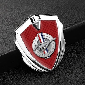 Ford Mustang Car Sticker – Durable Metal Shield Emblem for Auto Interior Dash or Exterior Decoration