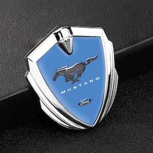 Mustang Car Metal Emblem – Ford Shield Logo Sticker for Interior Dashboard or Exterior Auto Decoration