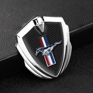 Ford Mustang Metal Car Emblem Sticker – Shield Logo Badge for Auto Interior Exterior Decoration & Tuning