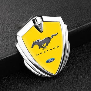 Ford Mustang Logo Emblem – Metal Car Sticker Shield for Auto Decoration, Interior Dash or Exterior Tuning