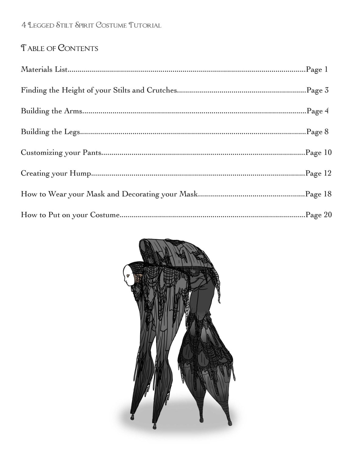 4 Legged Stilt Spirit Halloween Costume 4 Legged Stilt Spirit Halloween Costume Tutorial as Seen on - Etsy