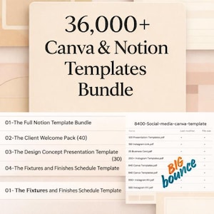 36,000+ Canva & Notion Templates, Social Media, Planner, Resume (Digital Download)