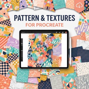 Pinceles de patrones y texturas para Procreate / Materiales de arte digital (Descargar)