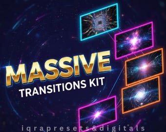 Massive Transitions Kit | Big Pack of Effects Motion Graphics & Video Editing FX Bundle