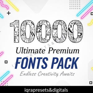 10000 Ultimate  Fonts Pack | Mega Bundle for Designers | Commercial Use Font
