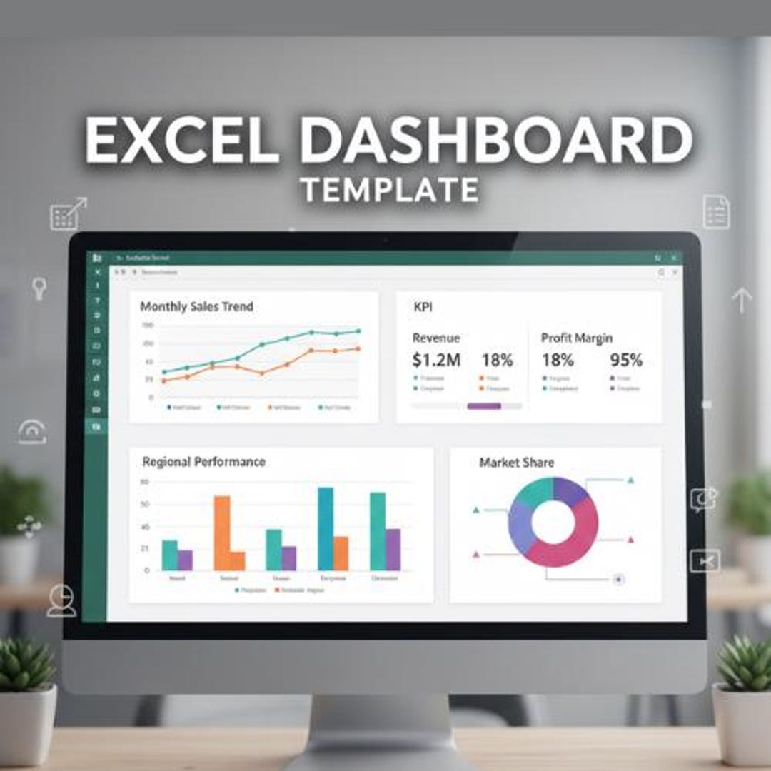 Excel Dashboard Template | Business Analytics Dashboard | KPI Reporting ...