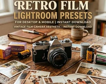 Retro Film Lightroom Presets | Vintage Photo Filters (Digital Download)