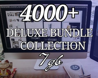 4000+ Deluxe Bundle Collection7gb Mega Pack  Digital Planner Templates & Canva Presets