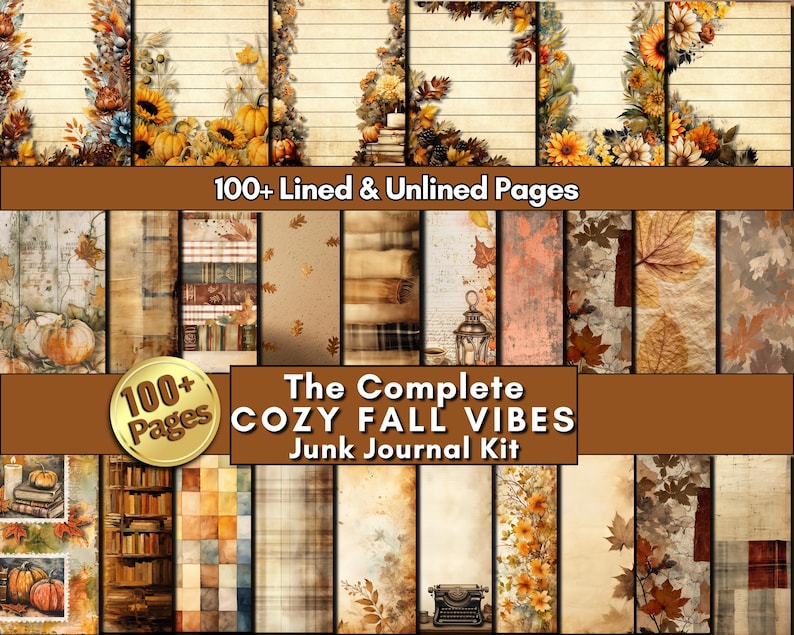 Cozy Fall Junk Journal Kit: 100+ Printable Pages & Ephemera (digital ...