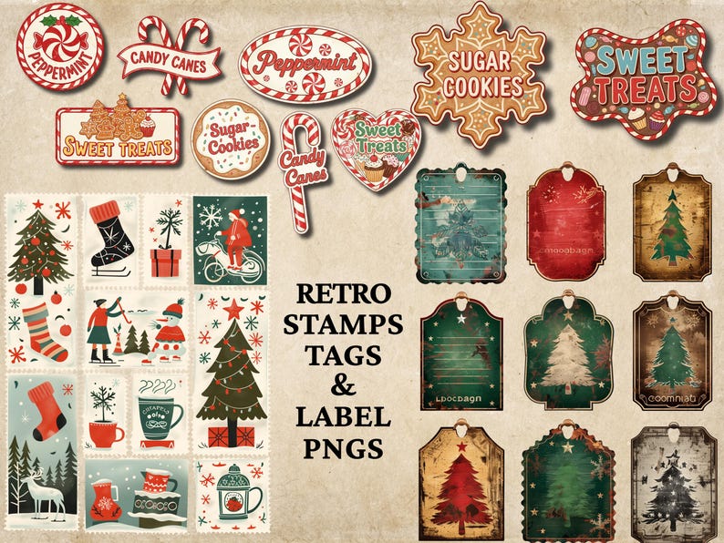 1000+ Retro Christmas Ephemera Pngs | Vintage Holiday Labels, Tags ...