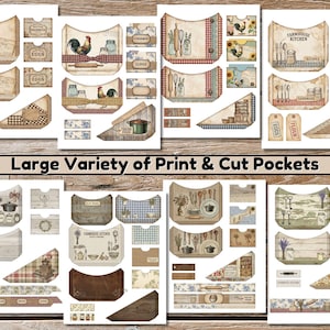 Rustic Farmhouse Kitchen Junk Journal Kit 900+ Ephemera Pack Vintage Recipe Journal Pages Cooking Baking Scrapbook Papers image 2