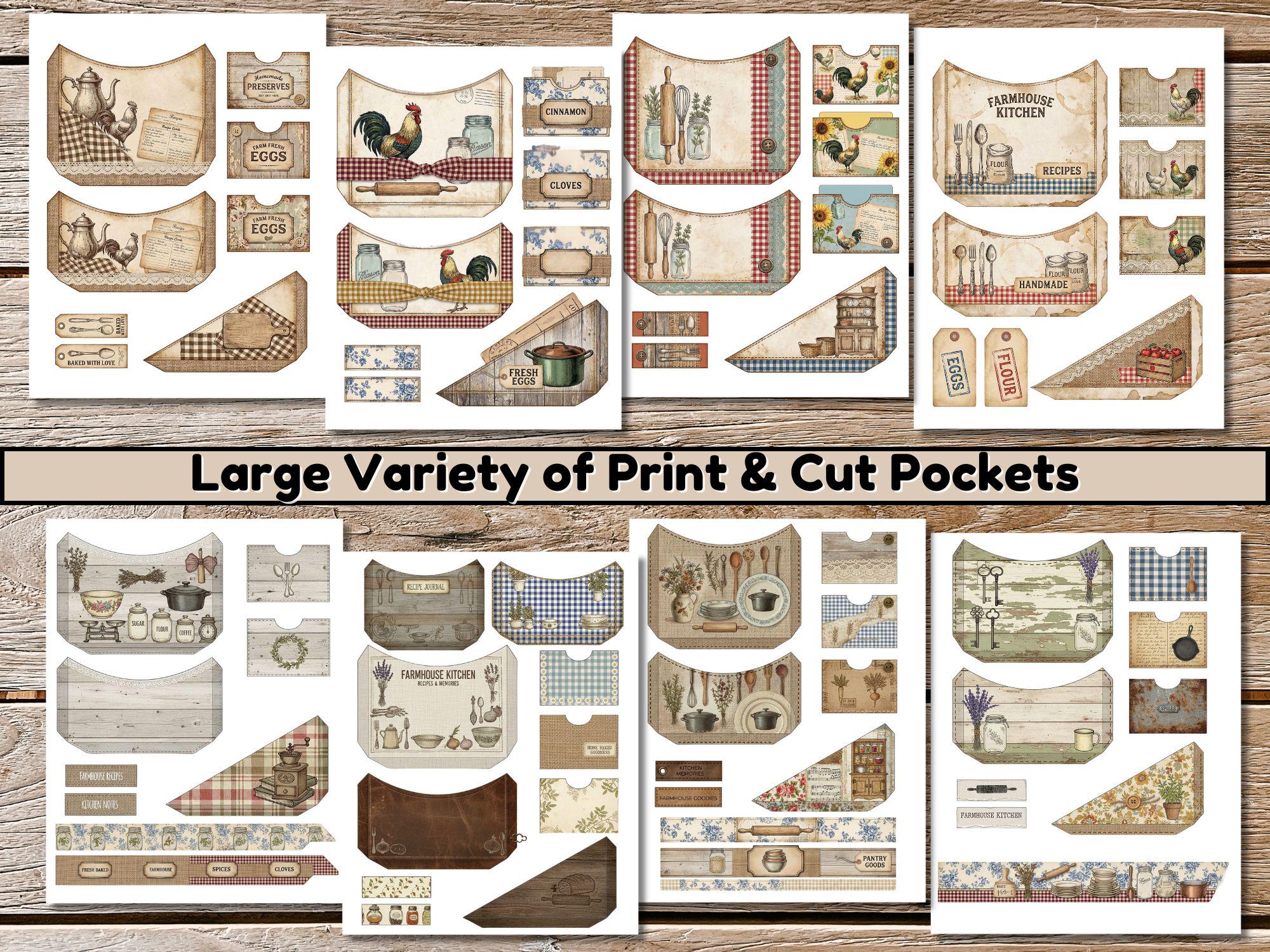 Rustic Farmhouse Kitchen Junk Journal Kit 900+ Ephemera Pack Vintage ...