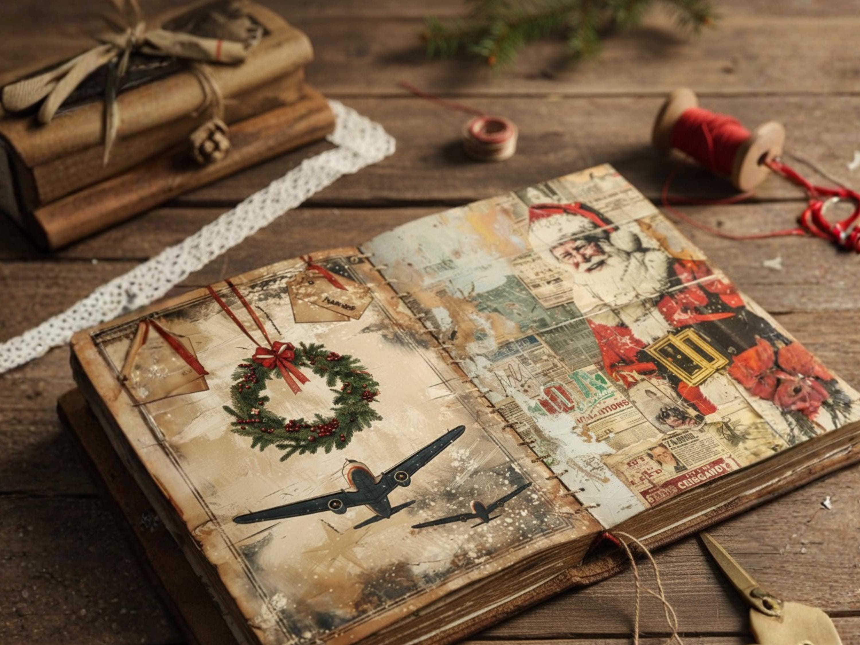 160 Retro Christmas Junk Journal Pages Vintage Christmas Ephemera Kit ...