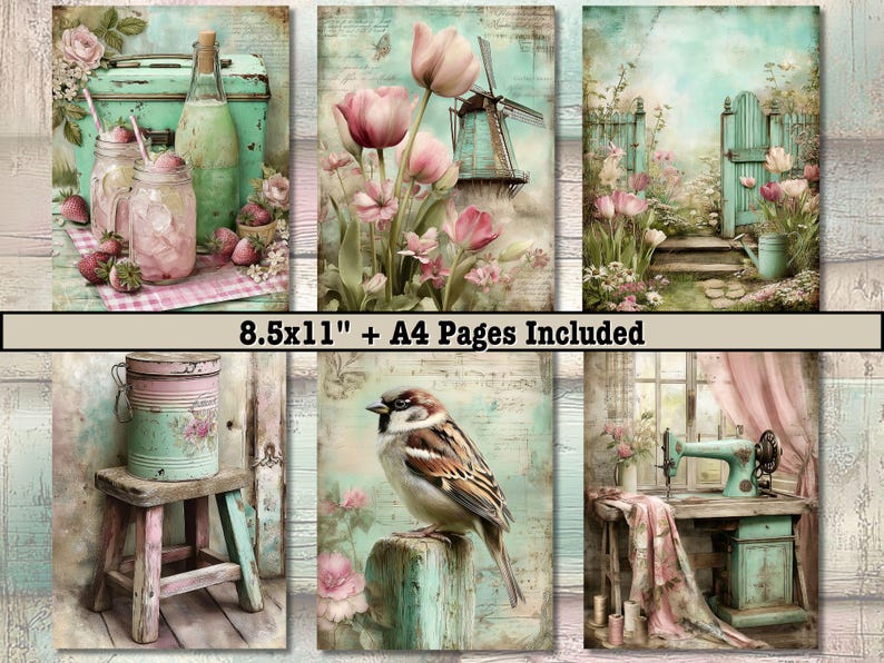 Farmhouse Junk Journal 100+ Pages Bundle, French Country Pastel ...