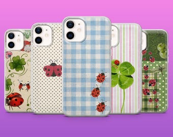 Ladybug Phone Case Whimsical Kawaii Bug Cover for iPhone 17Pro, 16, 15, 14, 13, Samsung S25, S24, S23Fe, S22, A16, A26, A56, Pixel 10, 9Pro