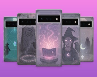Witchy Phone Case Pastel Gothic Mystical Cover for Google Pixel 10, 10Pro, 9Pro, 8A, 8, 7A, Samsung S25, S24Fe, S23, A16, A36, iPhone 17, 16
