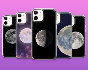 Moon Phone Case Lunar Astronomy Cover for iPhone 17Pro, 16, 15, 14, 13, 12, Samsung S25, S24, S23Fe, S22, A16, A26, A56, Pixel 10, 9Pro