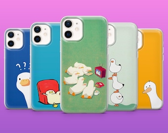 Funny Duck Phone Case Goofy Animal Kawaii Duck Cover for iPhone 17Pro, 16, 15, 14, 13, 12, Samsung S25, S24, S23Fe, A16, A26, Pixel 10, 9Pro