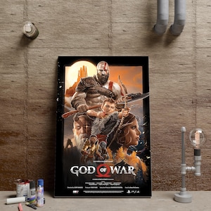 God of War Poster, Kratos Wall Art, Ragnarök Poster, Video Game Wall Decor, Unframed Canvas Print, Game Poster Gift