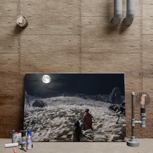 Sekiro Shadows Die Twice Poster, Samurai Warrior Wall Art, Video Game Wall Decor, Unframed Canvas Print, Game Poster Gift