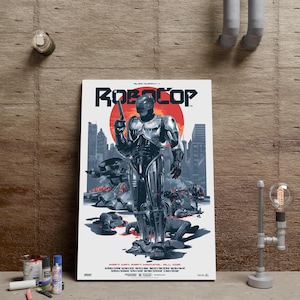 RoboCop Poster, Film Wall Art, Classic Movie Art Print, Wall Decor, Unframed Canvas Print, Film Poster Gift