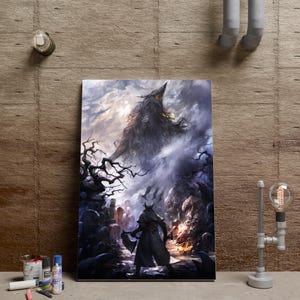 Bloodborne Poster, The Hunter Wall Art, Video Game Wall Decor, Eileen the Crow Poster, Unframed Canvas Print, Game Poster Gift