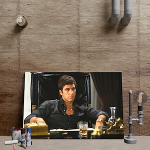 Affiche Scarface, oeuvre d'art murale Tony Montana, impression de film des années 80, décoration murale, impression sur toile sans cadre, cadeau d'affiche de film