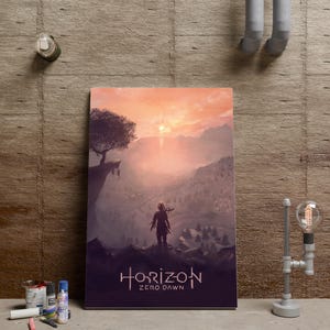 Horizon Zero Dawnのポスター、Aloyのウォールアート、ビデオゲームの壁飾り、フレームなしのキャンバスプリント、ゲームポスターギフト