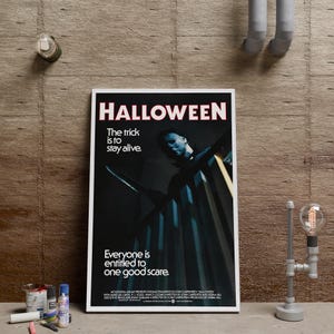 Halloween Poster, Michael Myers Wall Art, Horror Movie Art Print, Wall Decor, Unframed Canvas Print, Film Poster Gift