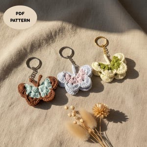 Crochet Butterfly Keychain Pattern: Wallet Keychain, Backpack Charm (PDF Download)