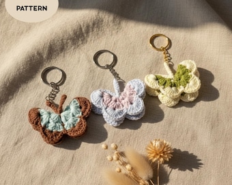 Crochet Butterfly Keychain Pattern: Wallet Keychain, Backpack Charm (PDF Download)