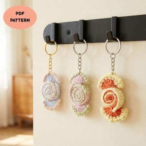 Crochet Candy Keychain Pattern: Crochet Bag Charm, Scrap Yarn Project (Beginner Level)