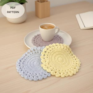 Crochet Vintage Coaster Pattern: Tea Party Decor & No Sew Crochet PDF Tutorial