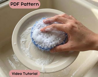 Crochet Kitchen Dish Scrubbies Pattern: Kitchen Sponge PDF Tutorial