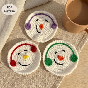 Gehäkelte Schneemann-Untersetzer-Muster: Tee-Party-Dekor & Kaffeebecher-Teppich PDF Anleitung
