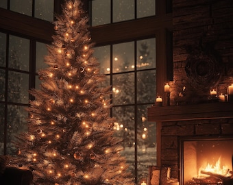 Christmas Holiday Mobile Wallpaper: 10 Festive Cozy Winter 4K Backgrounds (Digital Download)