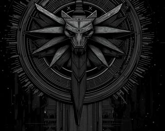 Witcher Minimalist Wallpaper: 8 Clean Icon 4K Designs (Digital Download)