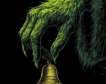 Grinch Christmas Mobile Wallpaper: 6 Neon Glow 4K Backgrounds (Digital Download)