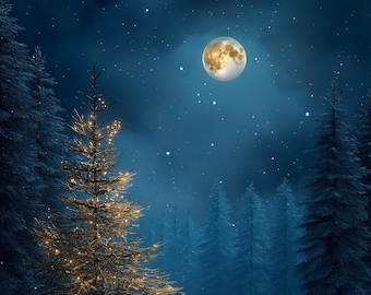Starry Sky Christmas Mobile Wallpaper: 5 Mystical 4K Backgrounds (Digital Download)