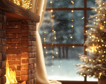 Cozy Winter Scenes Mobile Wallpaper: 5 Festive Hygge 4K Backgrounds (Digital Download)