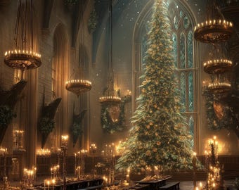 Harry Potter Christmas Mobile Wallpaper: 5 Hogwarts Holiday 4K Backgrounds (Digital Download)