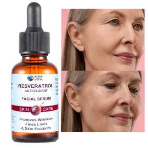 Suero facial antioxidante con resveratrol que mejora las arrugas y líneas de expresión. 28 g (1 oz). imagen 3