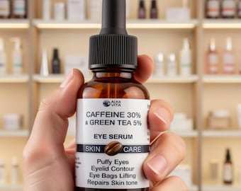 Sérum para el contorno de ojos con cafeína y té verde para reducir la hinchazón y las bolsas debajo de los ojos (28 g)