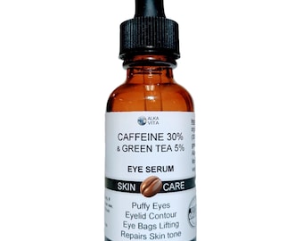 Sérum para el contorno de ojos con cafeína y té verde para reducir la hinchazón y las bolsas debajo de los ojos (28 g)